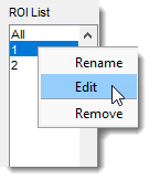 Edit ROI context menu