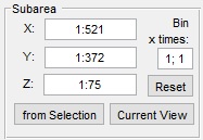 Subarea panel settings