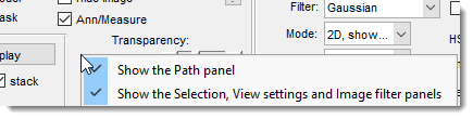 View settings panel -> context menu