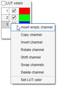 View Settings Panel -> color channel table