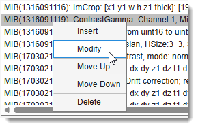 Action Log window