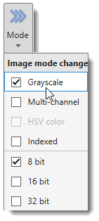 Image Ribbon Tab -> operations with image modes