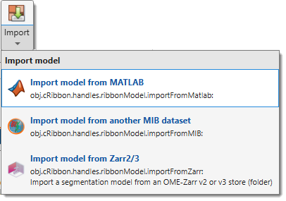 Import model from the main MATLAB workspace