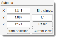Subarea panel settings