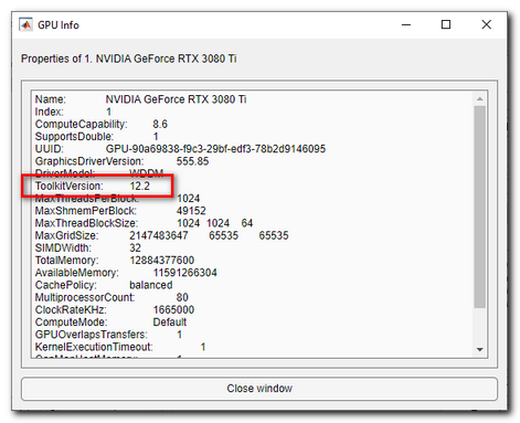 MIB: CUDA Toolkit version