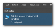 Edit the system environment variables